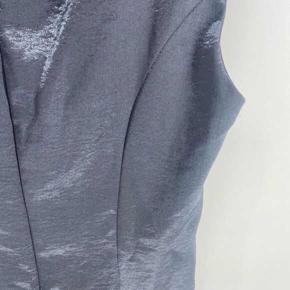 Connected Apparel Women's Black Formal Satin Sheath Dress Size 12 - Picture 4 of 6